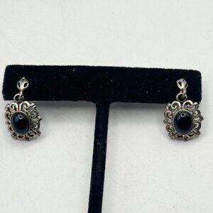Vintage Sterling Silver filigree dangle drop earrings